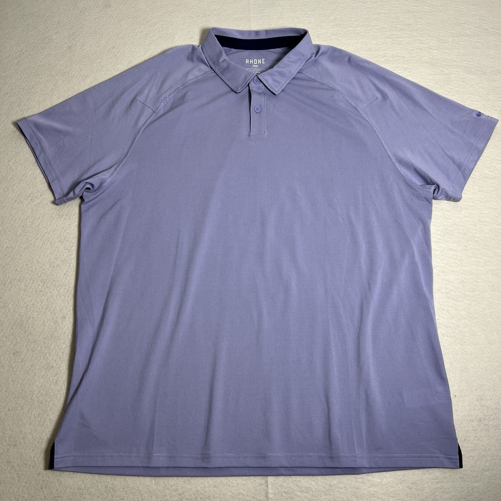 Rhone Polo Shirt Mens Sz XXL Light Purple Performance Golf Short Sleeve Stretch